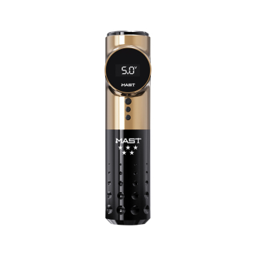 Dragonhawk Mast Archer 5 Star Series Pro Trådlös tatueringsmaskin av penntyp - Svart & Guld - 3.5 mm slaglängd