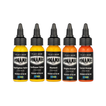 Platinum by Dynamic Tatueringsbläck - Fire uppsättning 5x 30 ml
