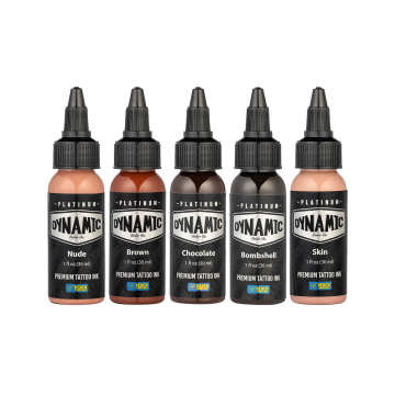 Platinum by Dynamic Tatueringsbläck - Flesh uppsättning 5x 30 ml