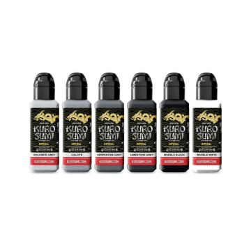 Kuro Sumi Imperial tatueringsbläck - Marble Stone Set - 6 x 44 ml