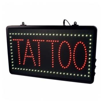 Upphängbar Tatueringssalongs LED Studio Skylt EU med Kedja
