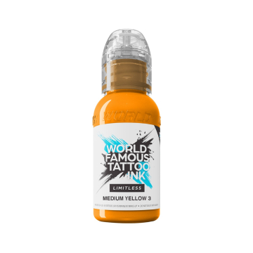World Famous Limitless tatueringsbläck - Medium Yellow 3 30 ml